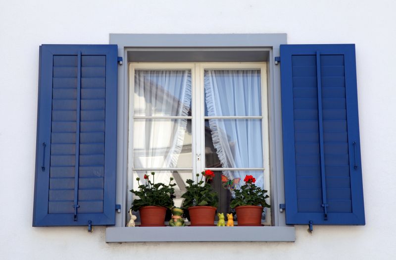 Colorful shutters and window frames