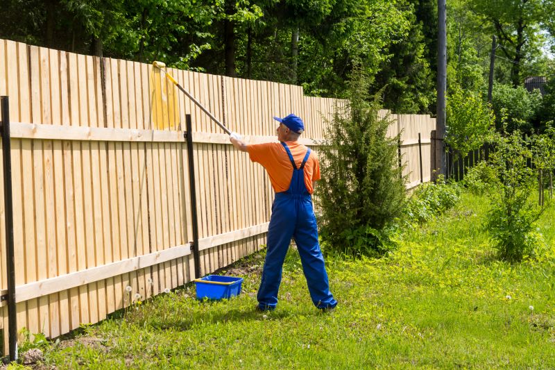 Exterior fencing with fresh paint