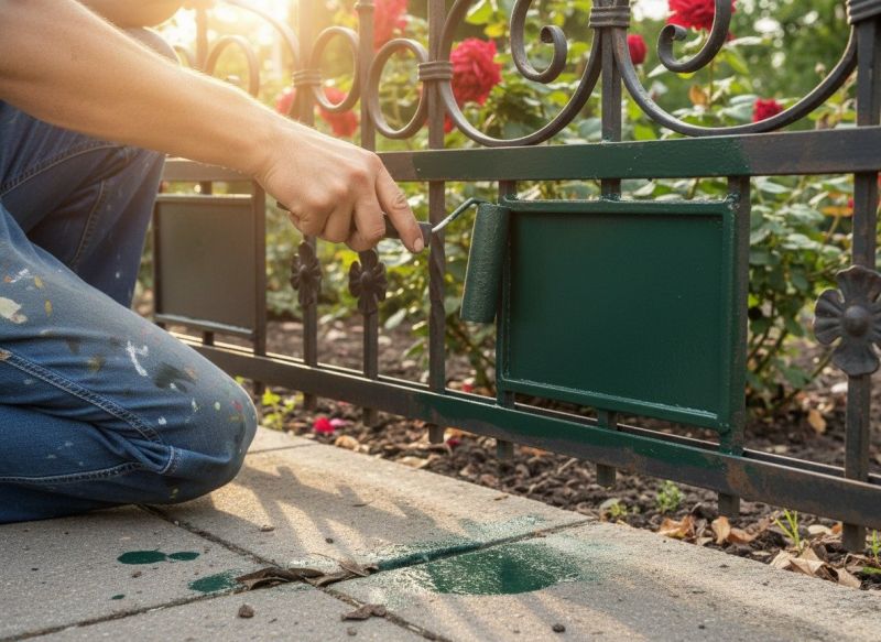 Galvanized Fence Painting