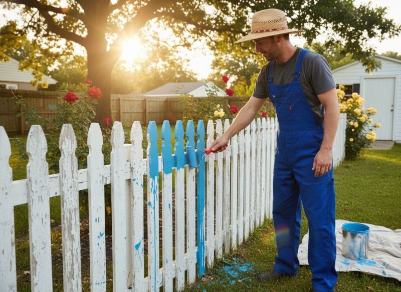 Picket Fence Staining